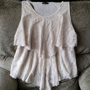 Lace overlay tank top